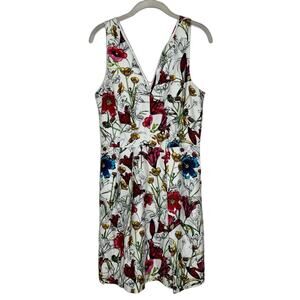 Sals Fifth Avenue Fashion Star White Floral Sleeveless Dress Women’s Sz 6